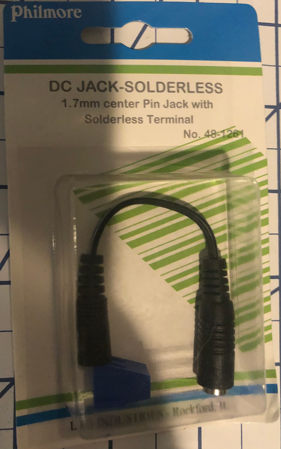 DC Jack-Solderless 1.7mm Center Pin Jack with Solderless Terminal