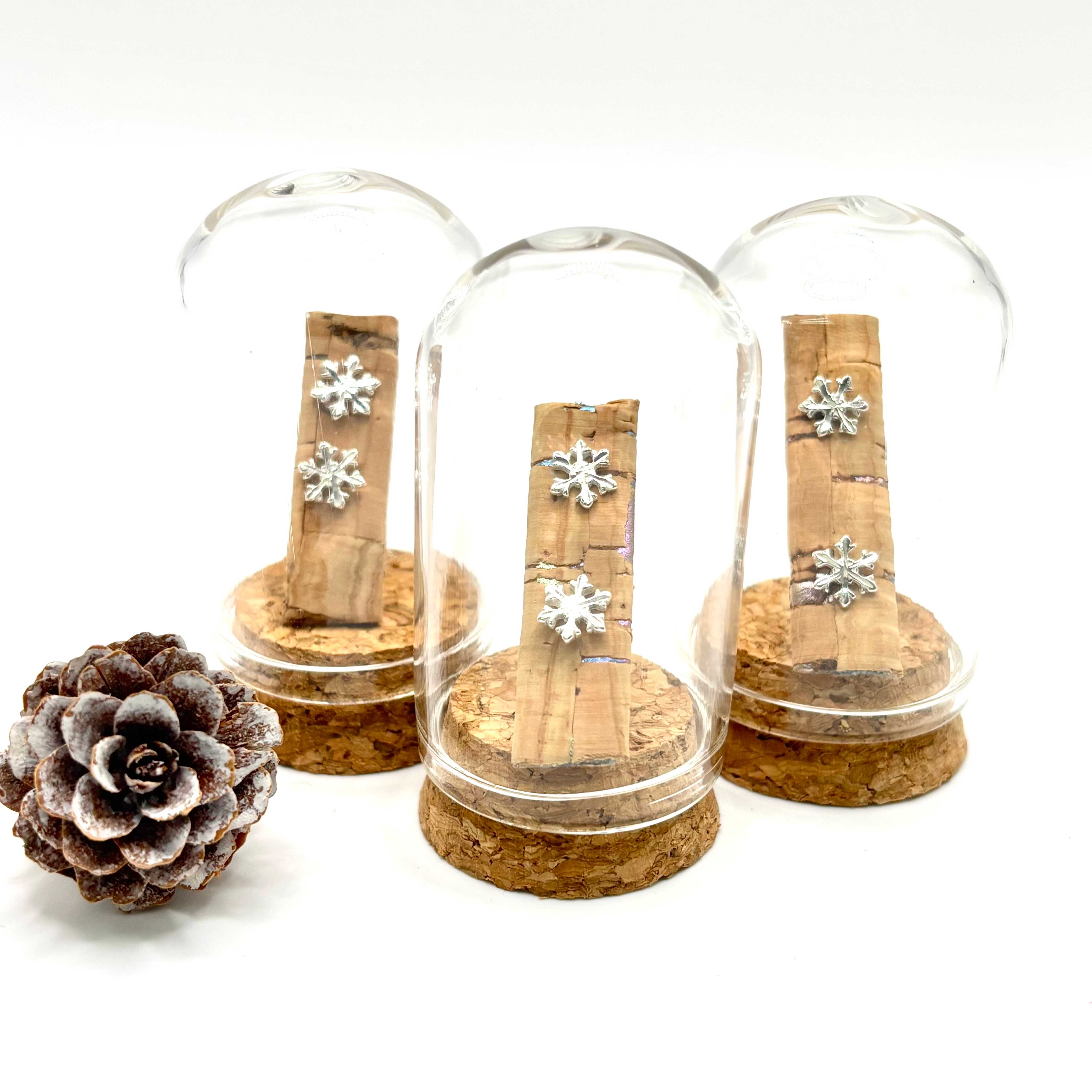 Sterling silver snowflake stud earrings 