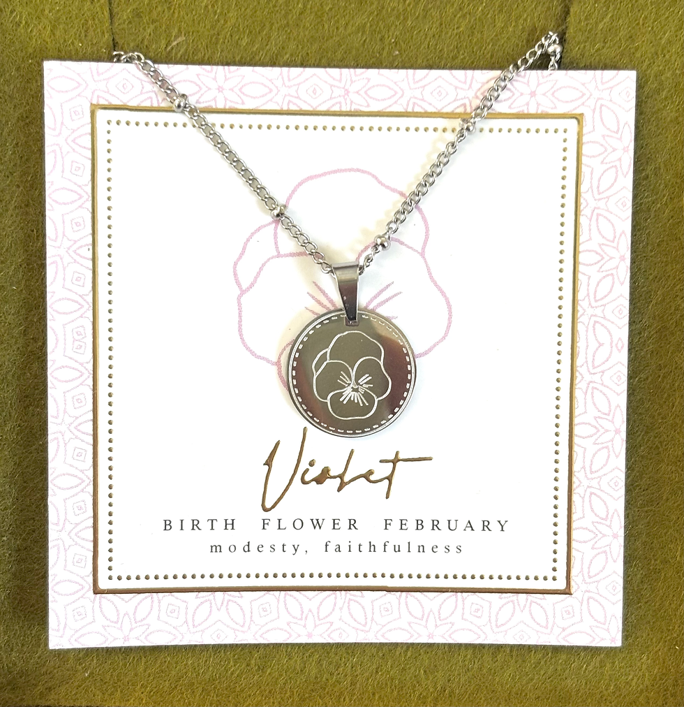 Thumbnail: Silver birthflower necklace in a bottle