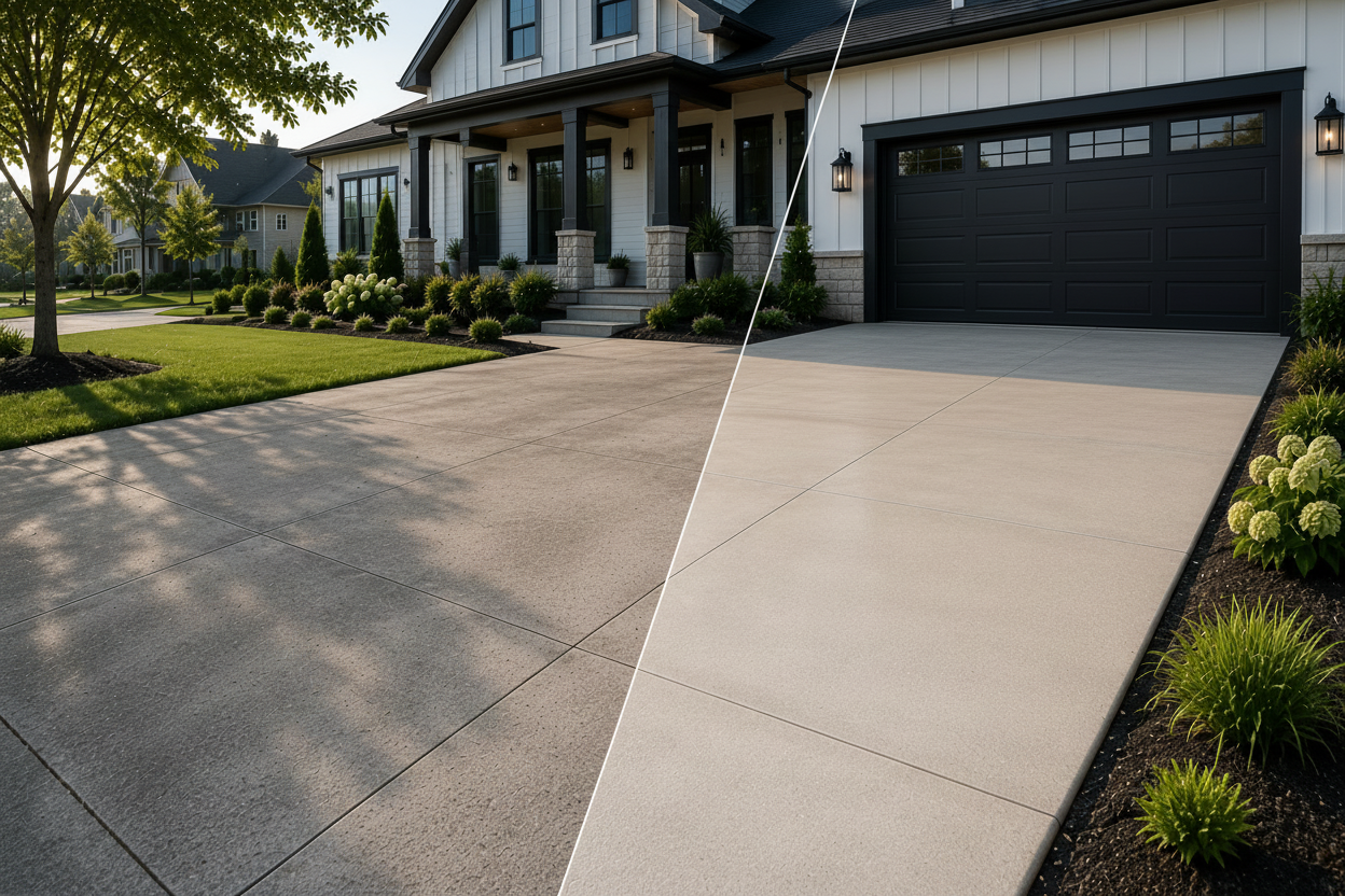 Pressure washing a Lexington home