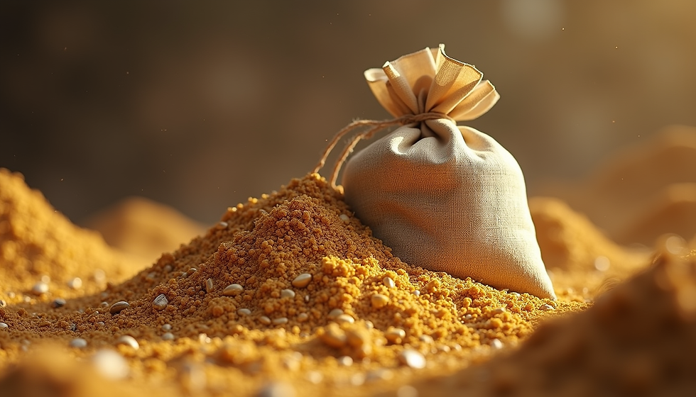 Gold paydirt bag with gold nuggets and flakes for comparing paydirt value and ROI