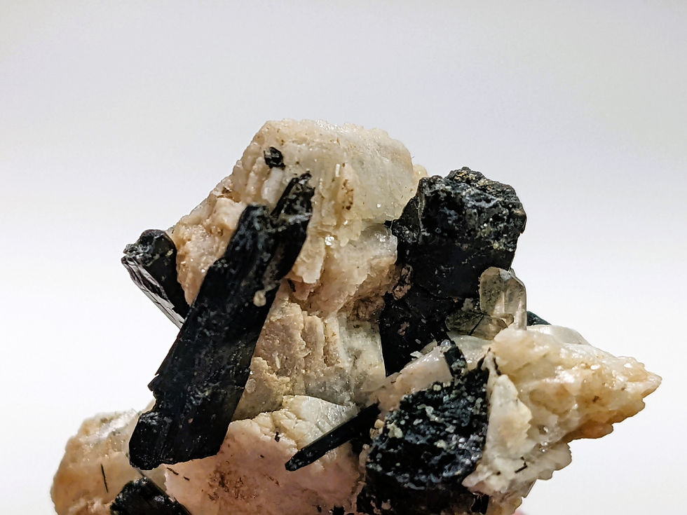 Thumbnail: stunning and dramatic aegirine specimen with feldspar