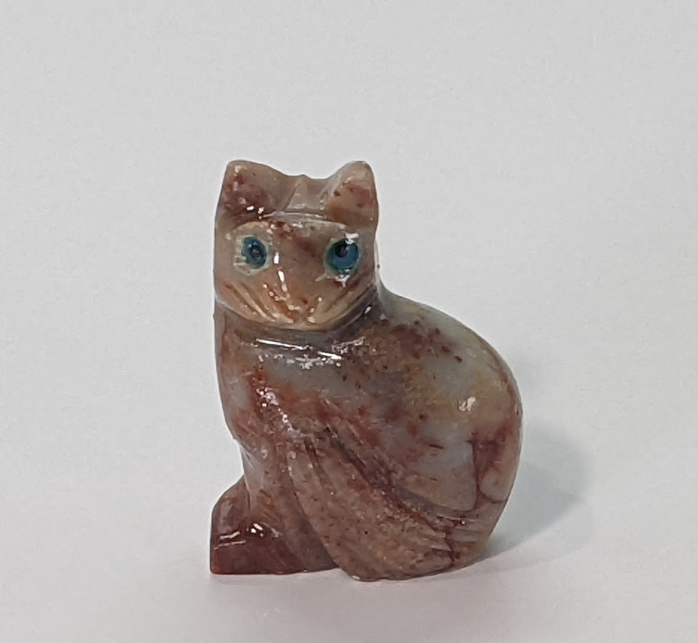 Thumbnail: Mini soapstone cat carving, symbolizing independence, mystery, and peaceful presence.