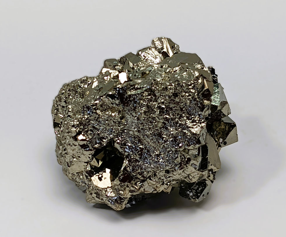 Thumbnail: Octahedral Pyrite with natural triangular crystal form