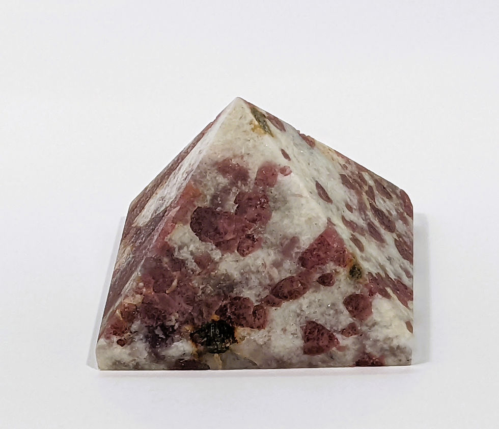 Thumbnail: Pink Tourmaline pyramid from Brazil radiating heart chakra energy.