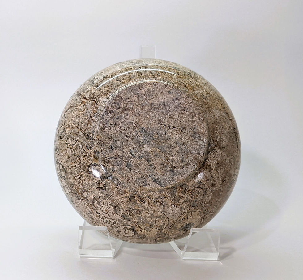 Thumbnail: Truly unique carved Fossilized Limestone Bowl