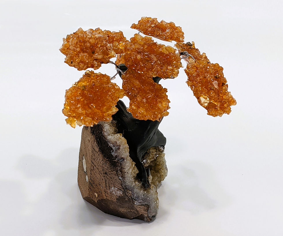 sparkling golden citrine geode tree