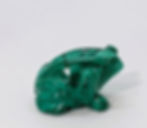Thumbnail: Malachite frog carving from Congo with rich green patterns