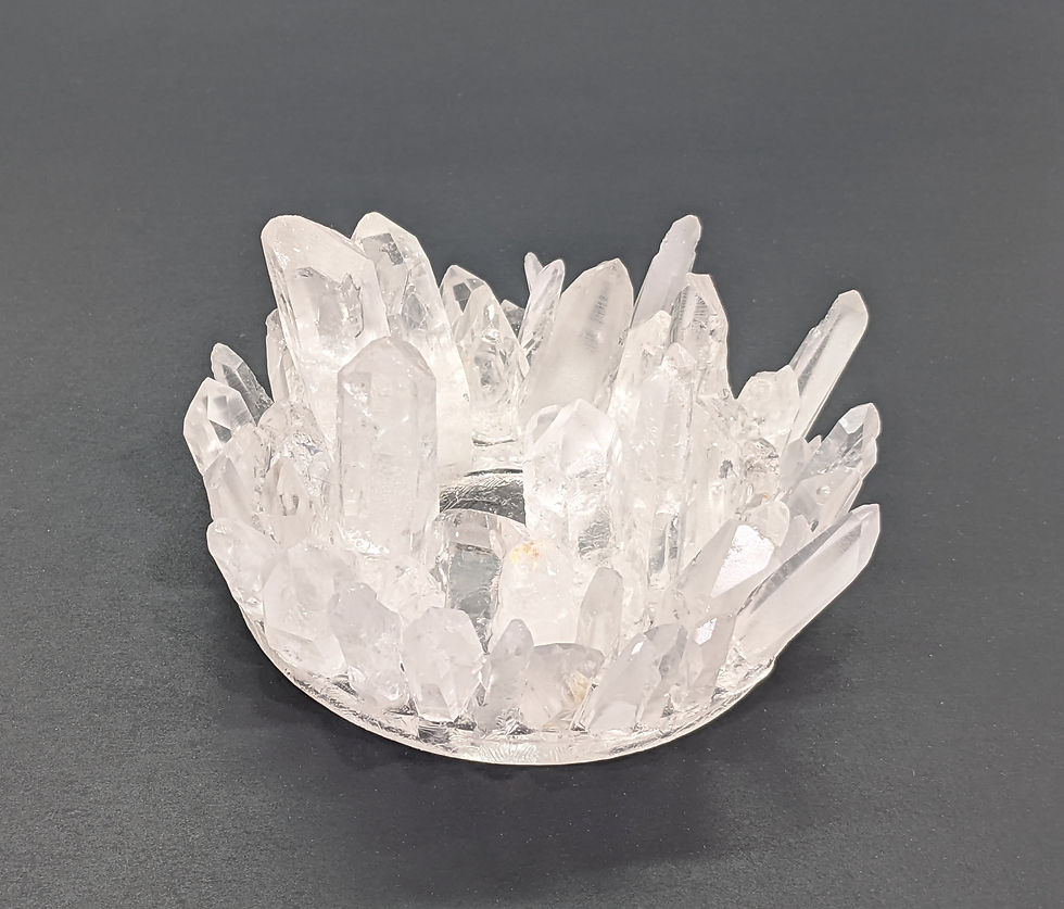 Thumbnail: Dazzling Lemurian Quartz Points Tealight Holder