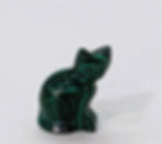 Small Malachite cat carving for spiritual and decorative use