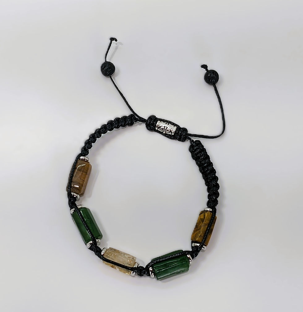Thumbnail: Abundance Bracelet – Yellow Tiger’s Eye, Canadian Jade, Citrine