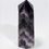 Thumbnail: Polished Chevron Amethyst crystal tower showing layered violet and quartz bands