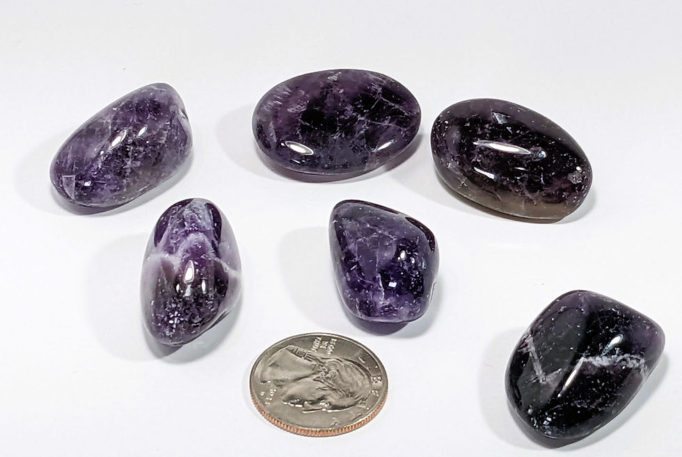Thumbnail: Dazzling Amethyst Tumbles for home and away at jujujems.com.rpness_spiritual-insight_protection_