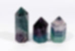 Rainbow Fluorite polished towers in vibrant tones