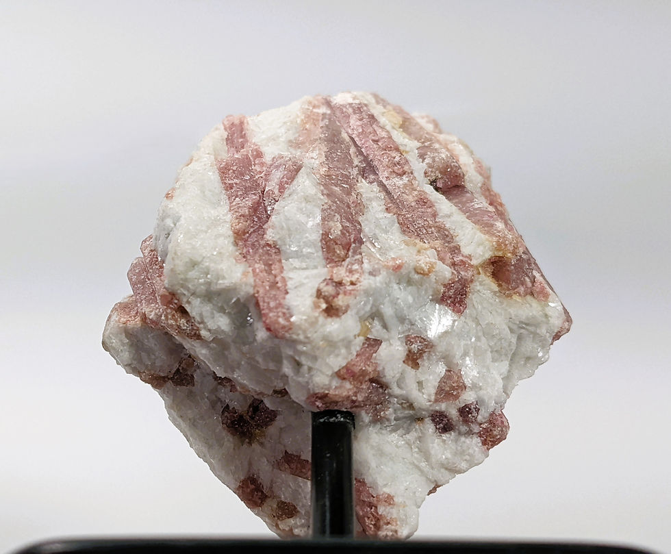 Thumbnail: Pink Tourmaline heart with natural pink inclusions on built-in stand.