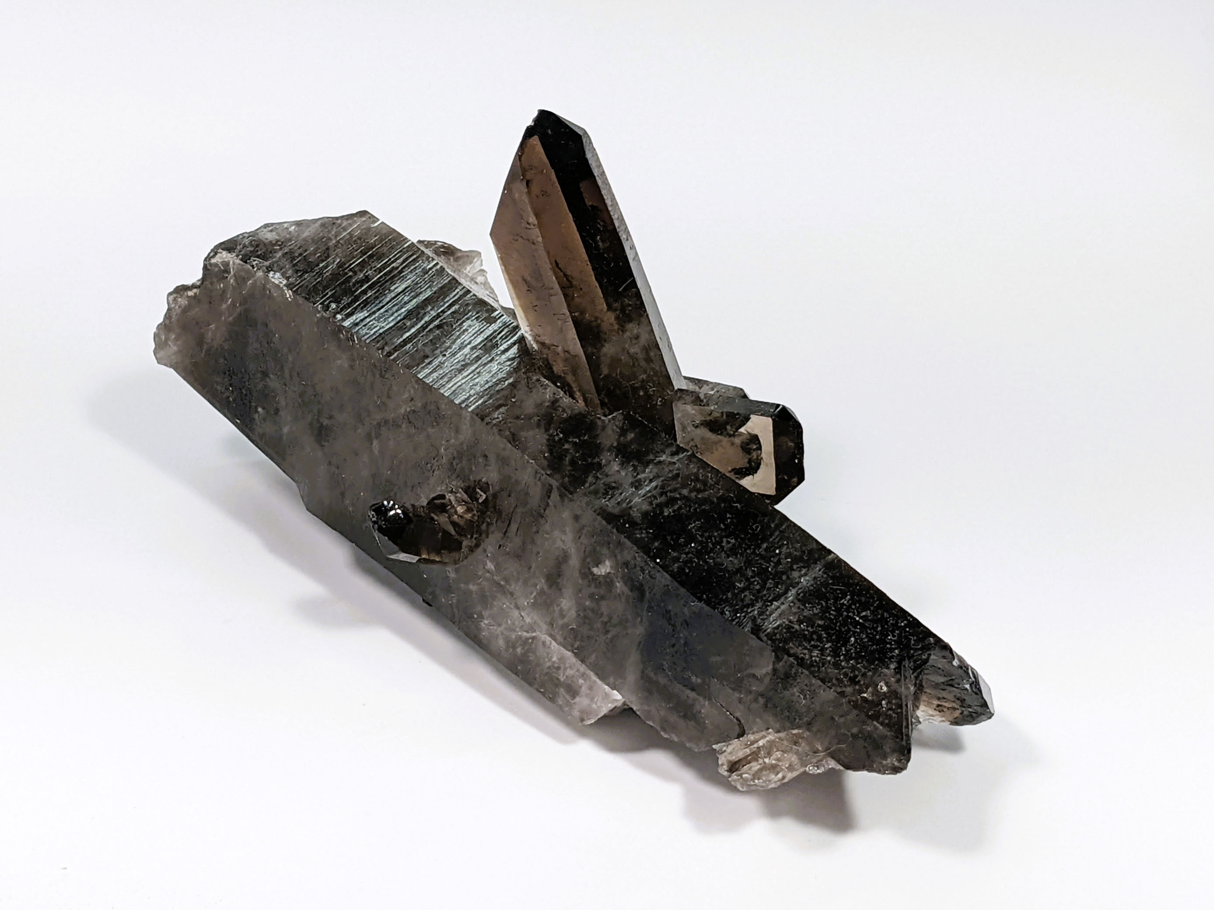 Smoky Quartz crystal specimen with incredible shaping