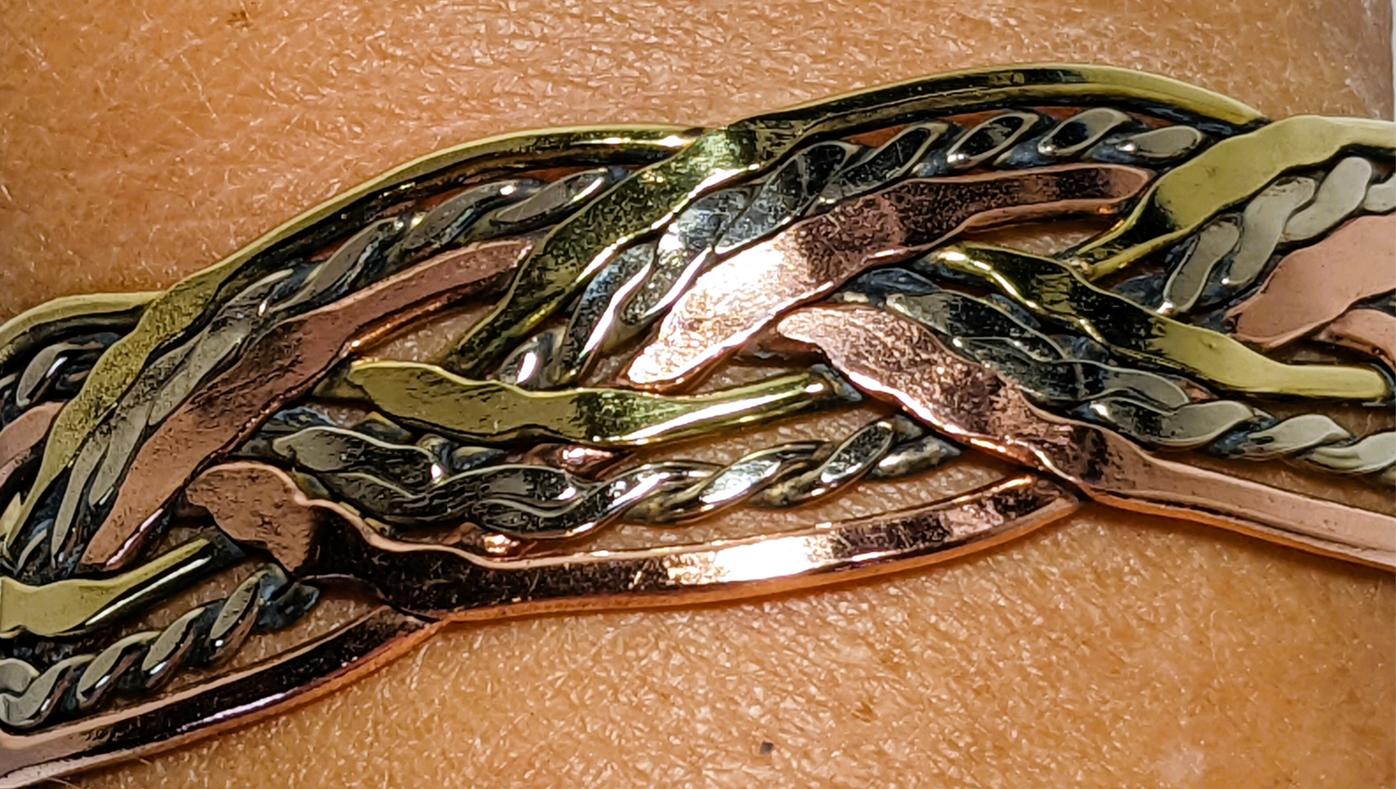 Copper Bracelet - Tri-Color Braided