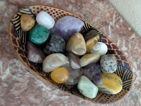 Bowl of various Crystal Tumble Stones