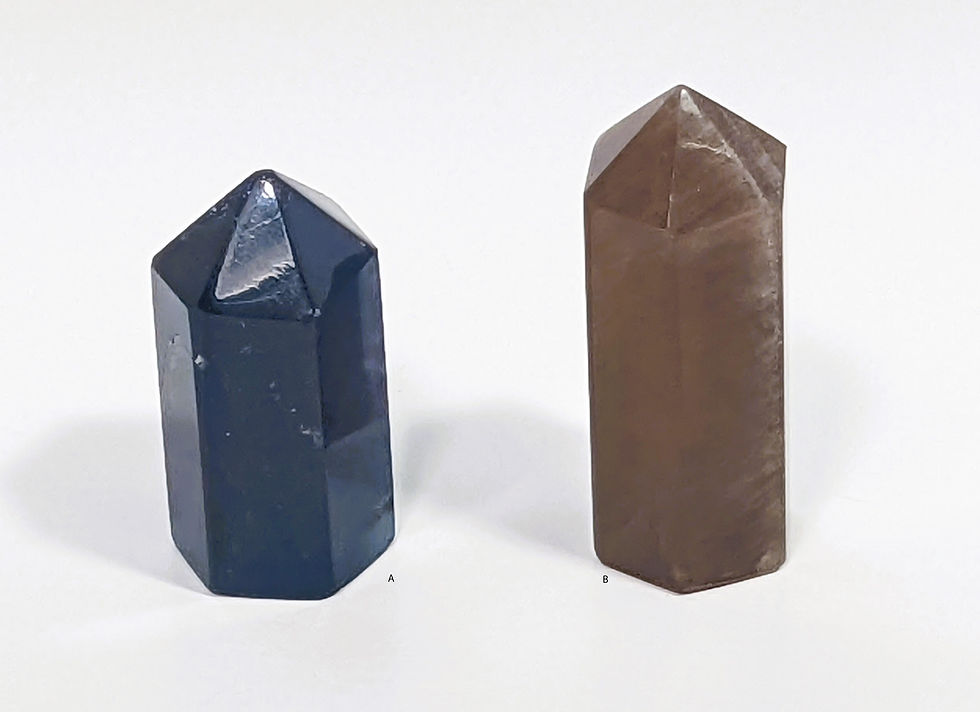 Rare blue and brown fluorite points