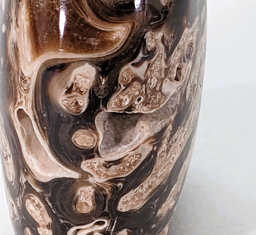 Thumbnail: Chocolate Calcite swirls and vugs in brown and white