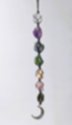 Macrame Chakra Dangle with Moon with rough stones