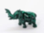 Green Malachite elephant carved from Congo stone