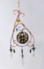 Handmade Copper Suncatcher with beads, unique and one-of-a-kind!