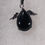 Thumbnail: Black Obsidian Angel Pendant with silver wings and chain