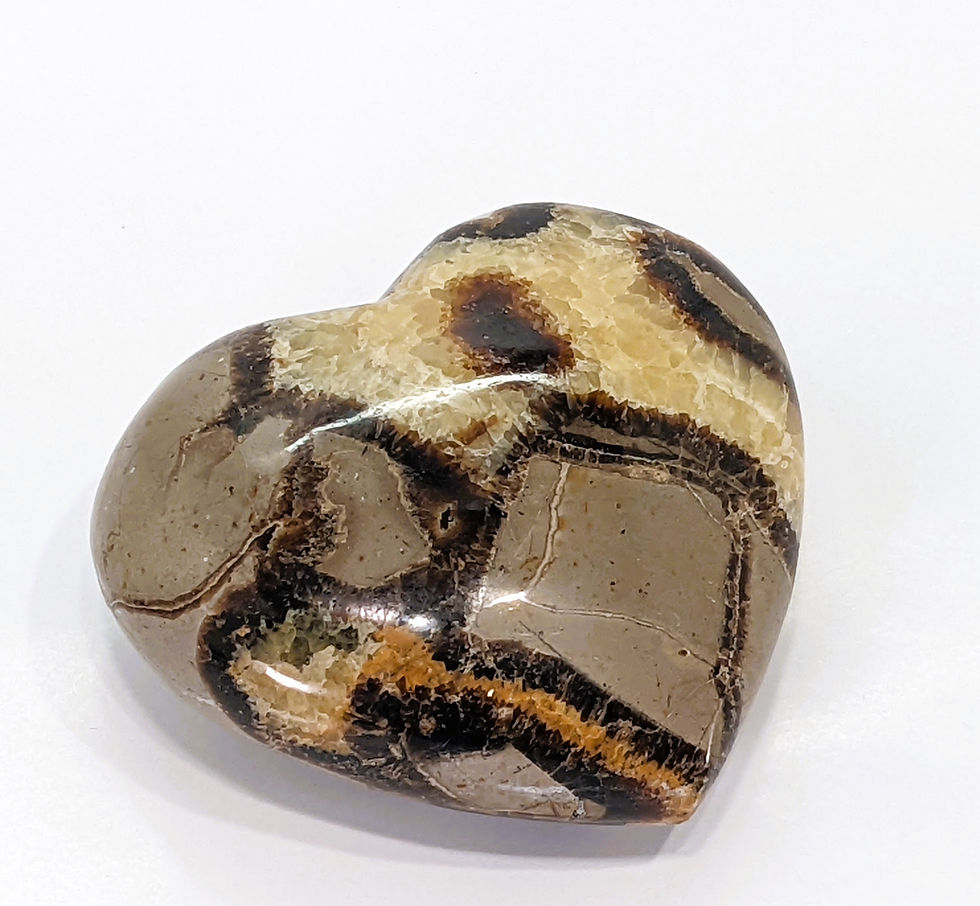 Thumbnail: septarian nodule carved hearts dragon stone