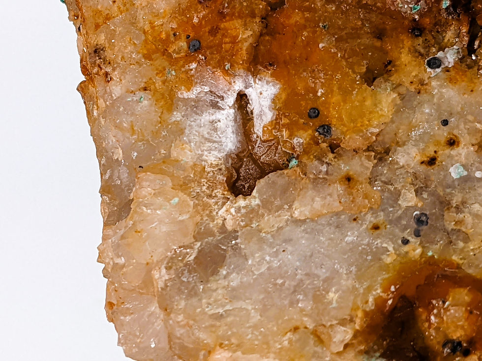 Thumbnail: Colorful mineral cluster of Azurite, Linarite, Malachite, Brochantite, and Chalcanthite