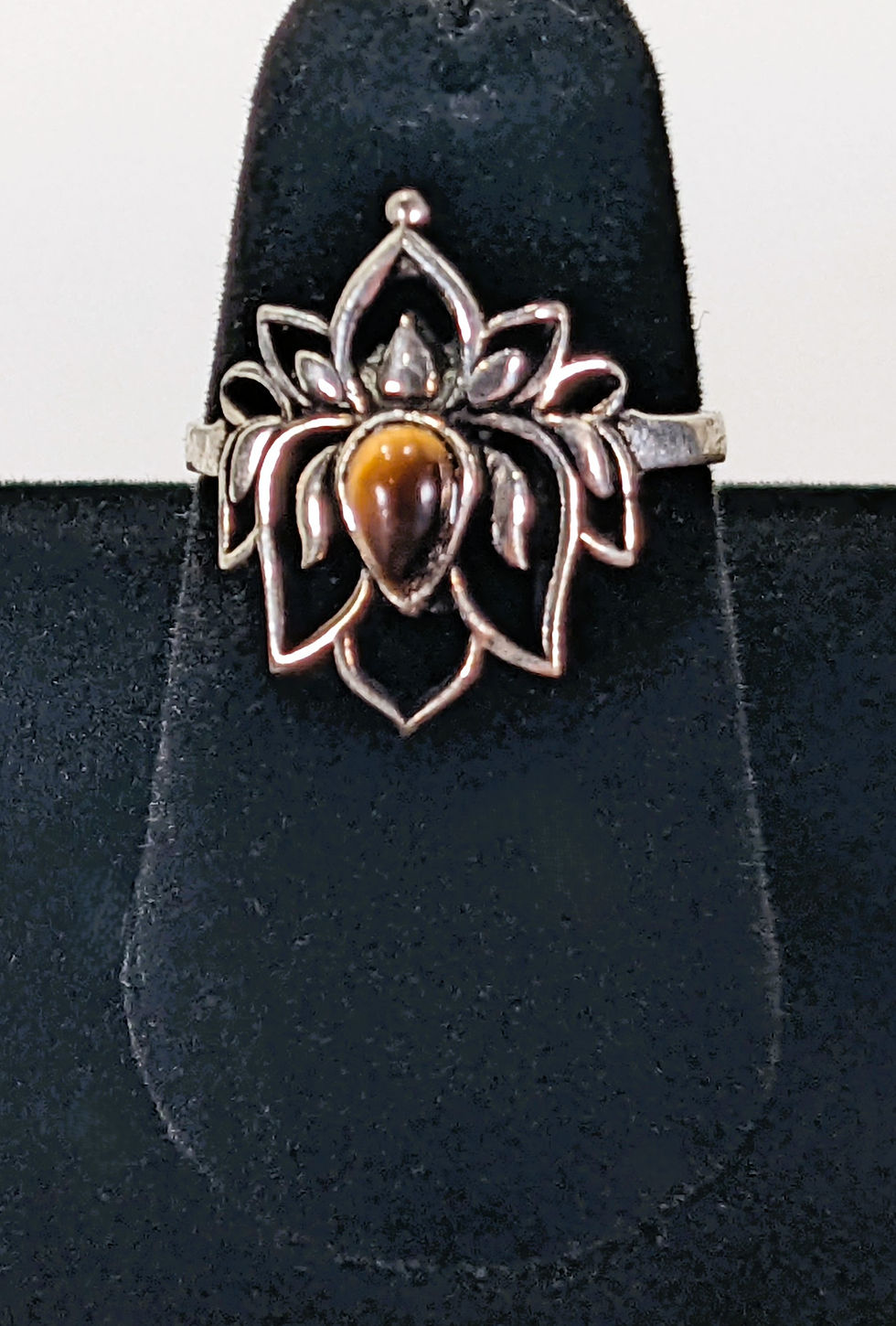 Thumbnail: lovely lotus gemstone rings in silver plate at jujujems.com