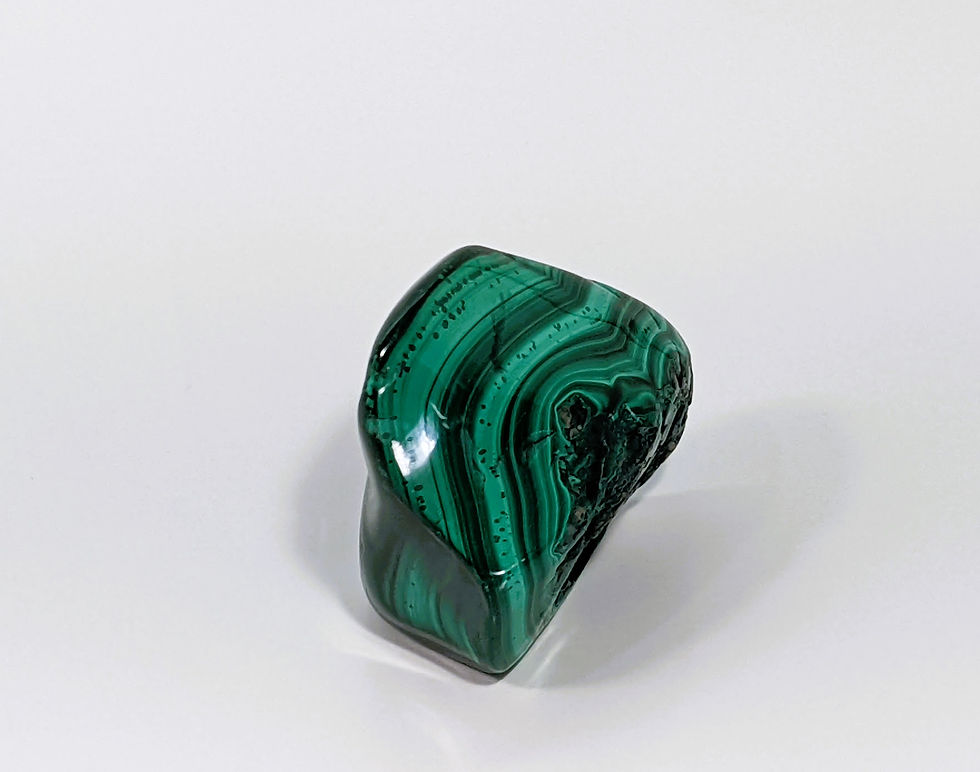 Thumbnail: A stunning polished malachite freeform with swirling, vibrant green patterns and smooth, reflective surfaces.