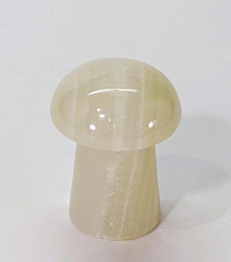 Thumbnail: Lovely carved Onyx Mushrooms for home or garden