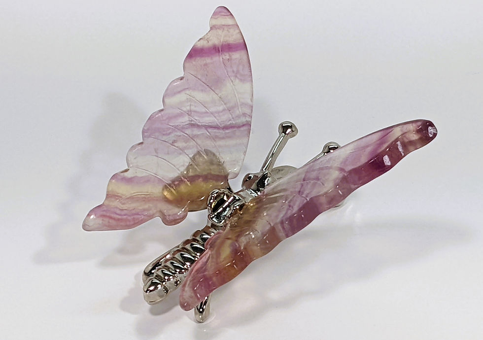 Thumbnail: Rainbow Fluorite Butterfly Carving for decor