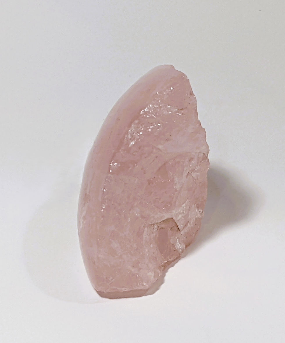 Thumbnail: Raw and polished rose quartz freeform with gentle pink hues and smooth surface