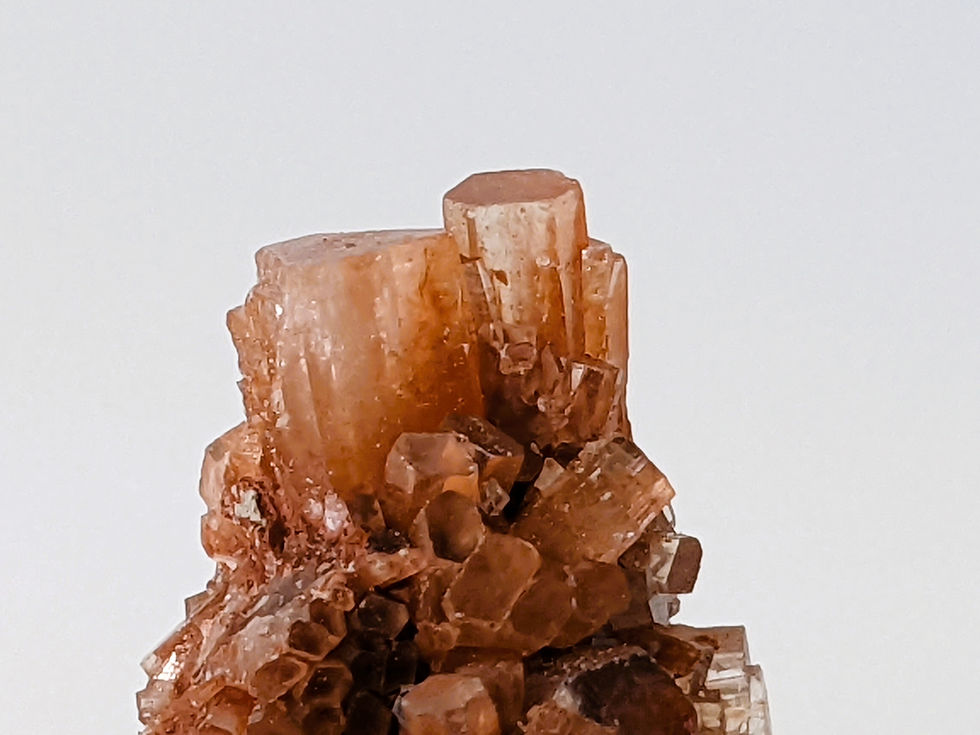 Thumbnail: Natural Sputnik Aragonite cluster with radiating crystal formations.