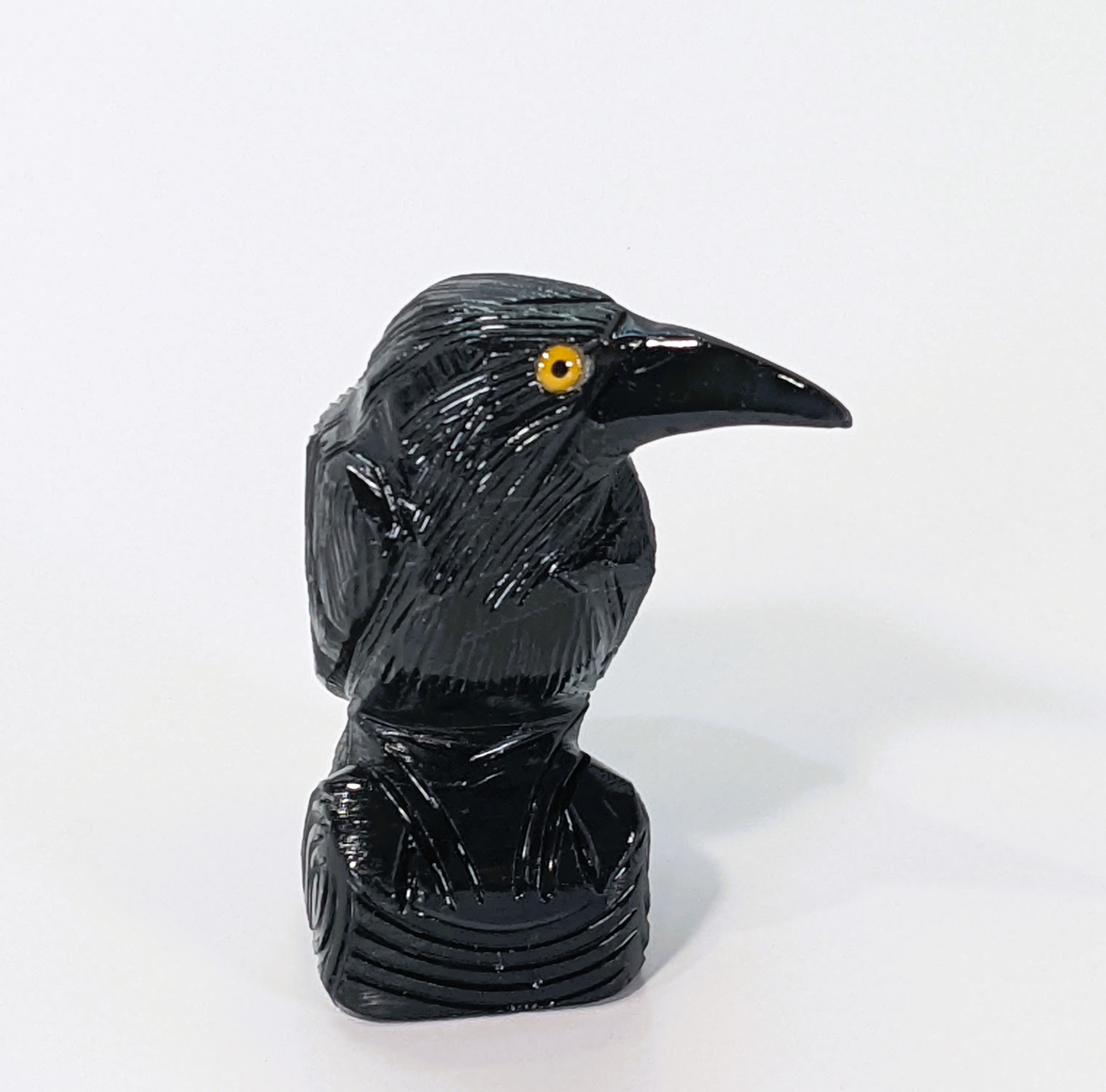 Polished Black Onyx raven at jujujems.com