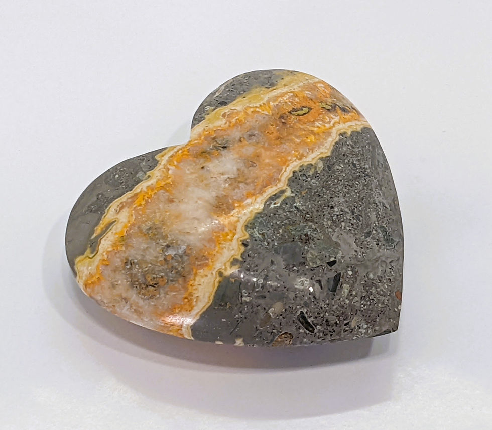Thumbnail: Vibrant Bumblebee Jasper Hearts with bold yellow, orange, and black banding, showcasing dynamic, eye-catching patterns.