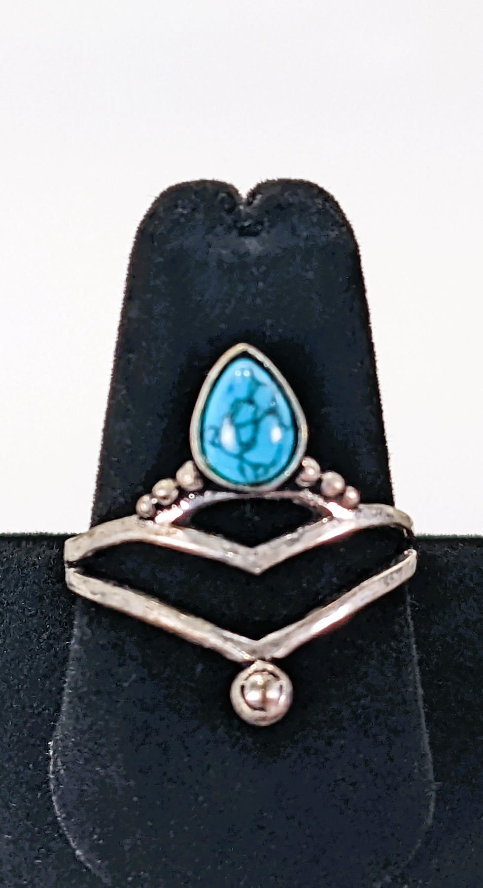 Thumbnail: regal-looking gemstone rings with multi silver banded design