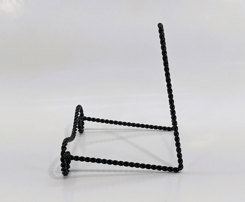 Thumbnail: black metal rope bowl holder with scrollwork detail