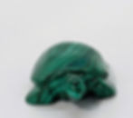 Malachite turtle carving from Congo with layered green bands