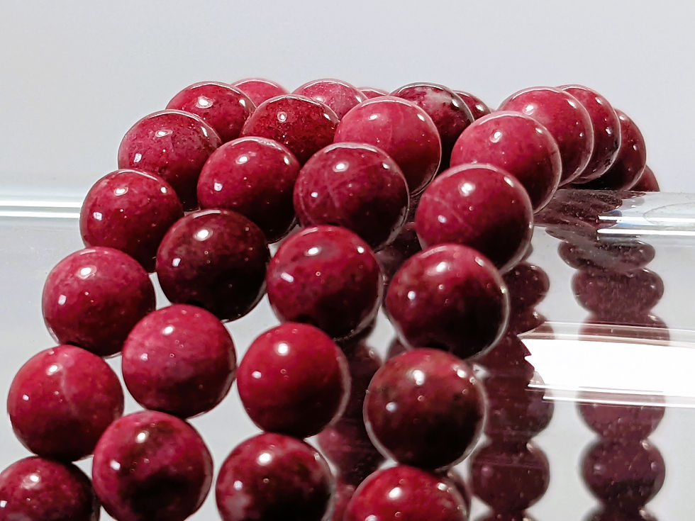 Thumbnail: Deep, dark, rich pink Thulite Bracelet