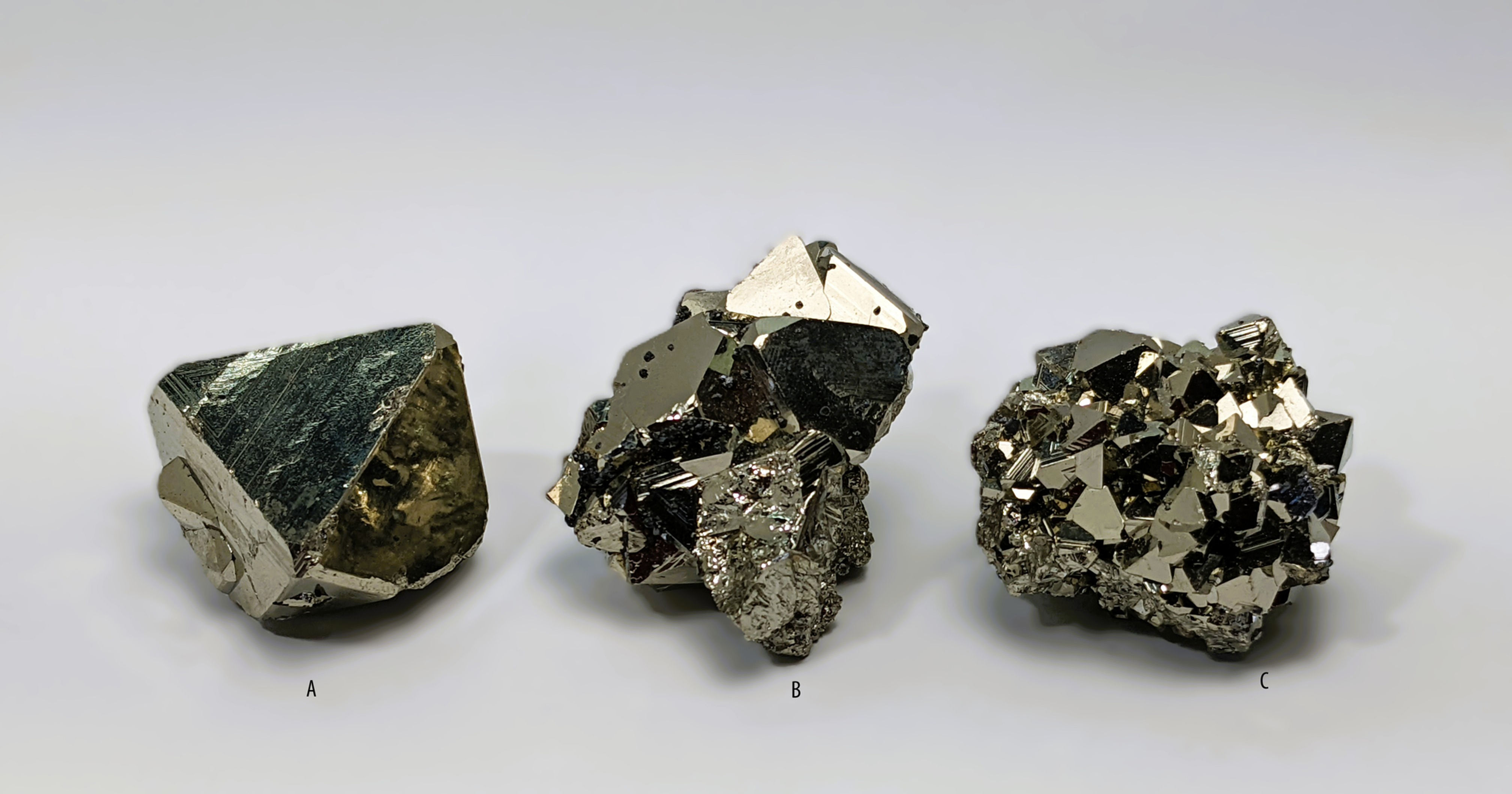 Octahedral Pyrite with natural triangular crystal form