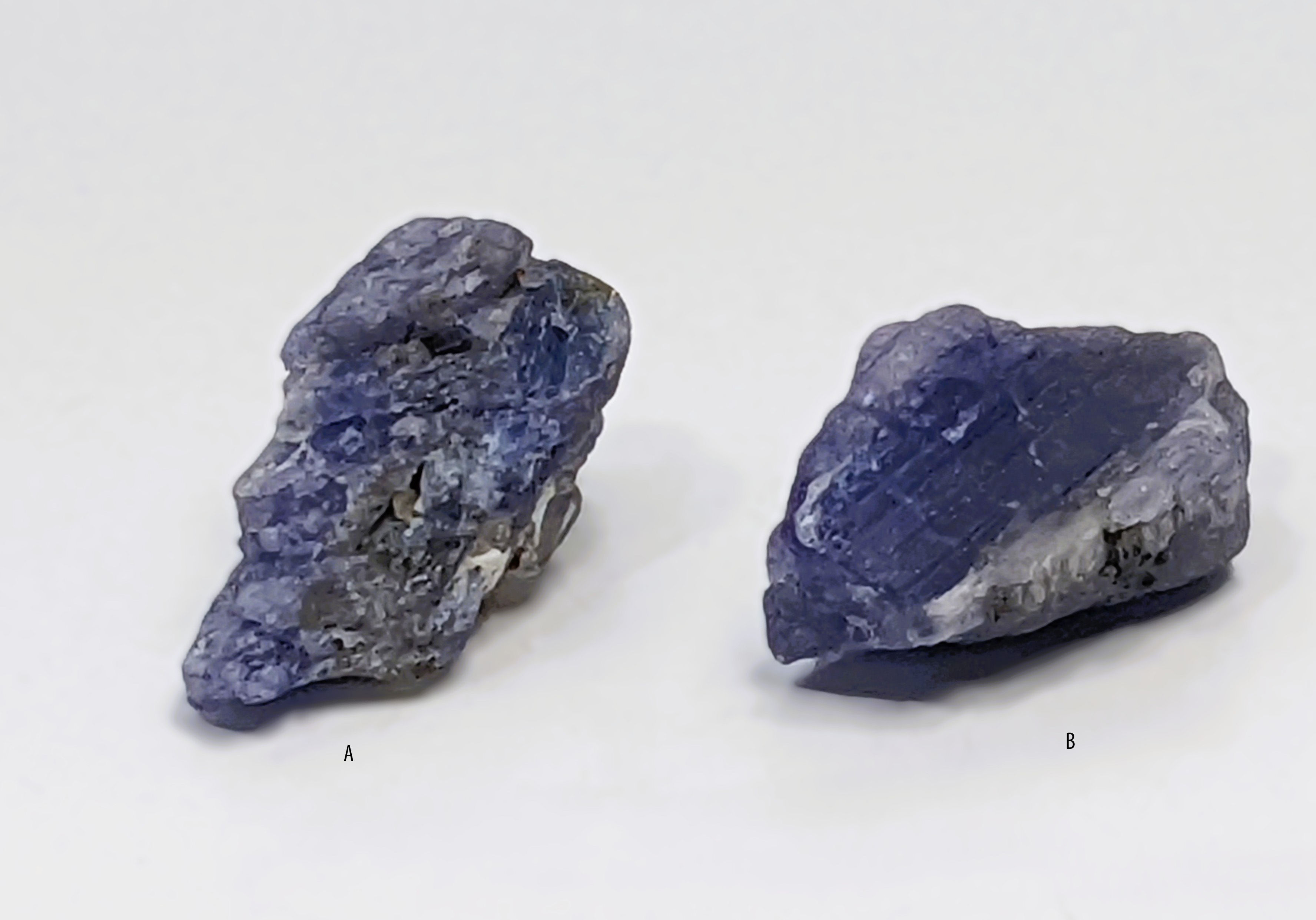 natural tanzanite stones in rough form with blue violet hues