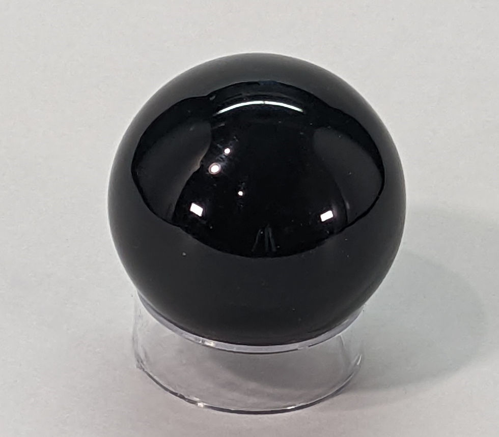 Sparkling Black Obsidian Sphere polished and in its own stand