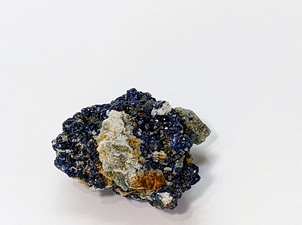 Thumbnail: Close-up of Velvet Malachite with Linarite and Brochantite