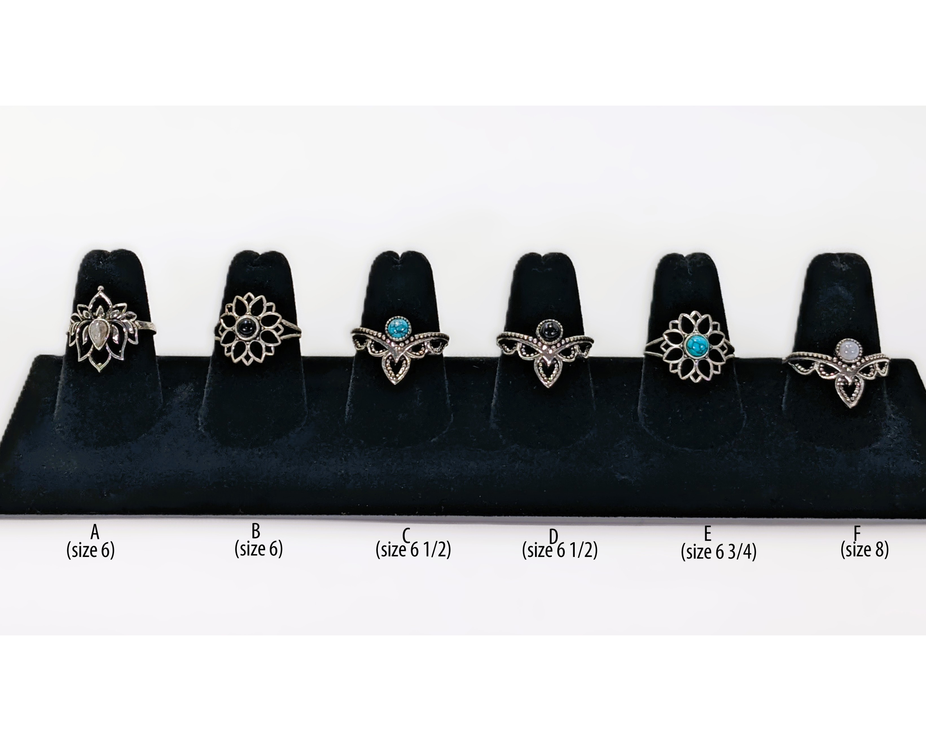 Gemstone Rings - Lotus, Flower, Flourish