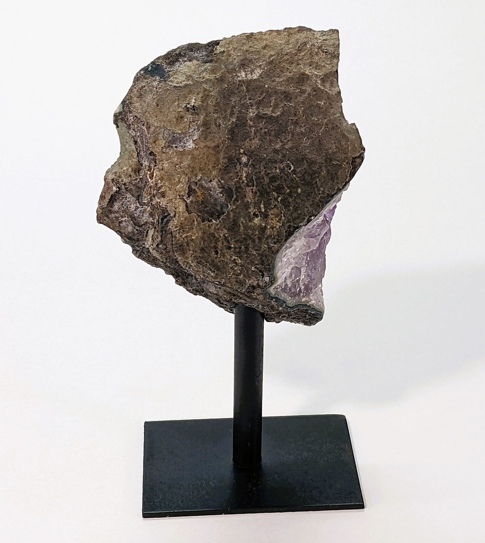 Thumbnail: Stunning Amethyst Cluster on black metal stand