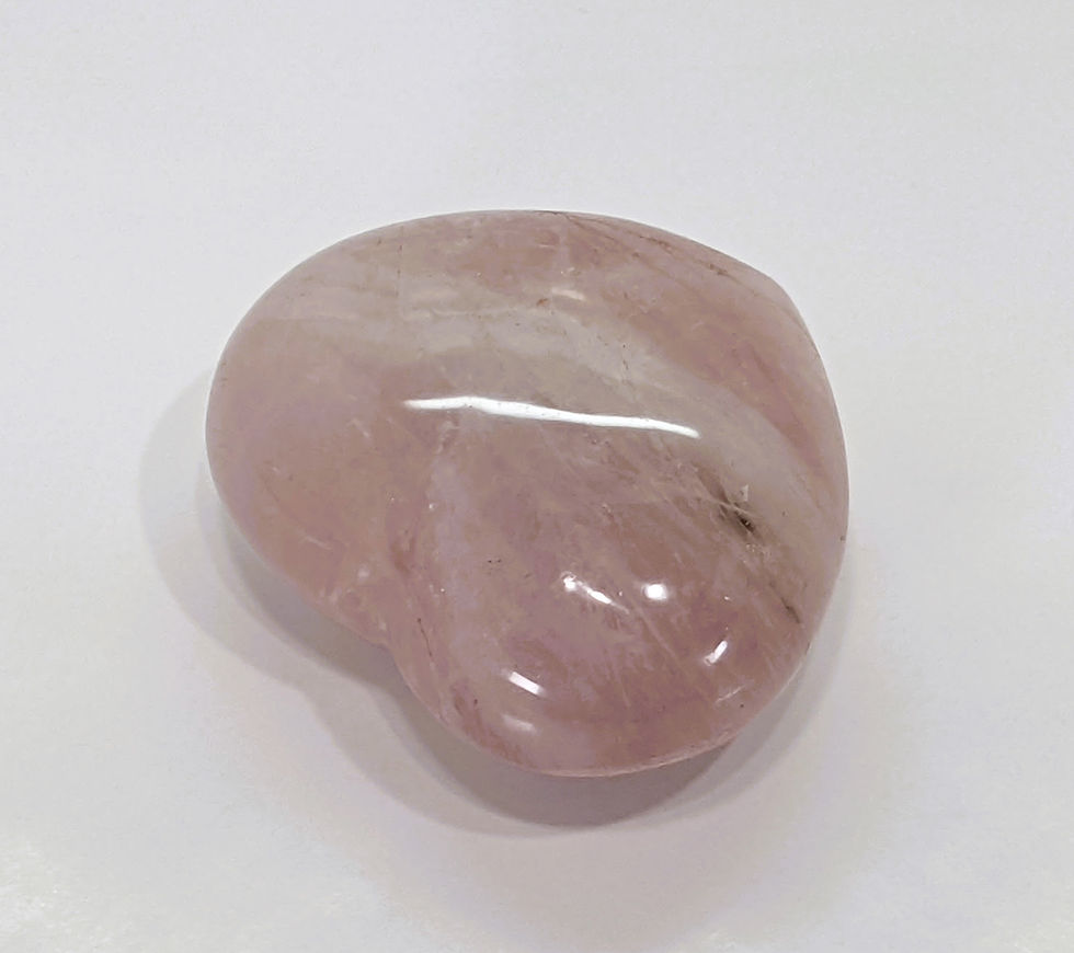 Thumbnail: Carved Rose Quartz Hearts in delicate pink