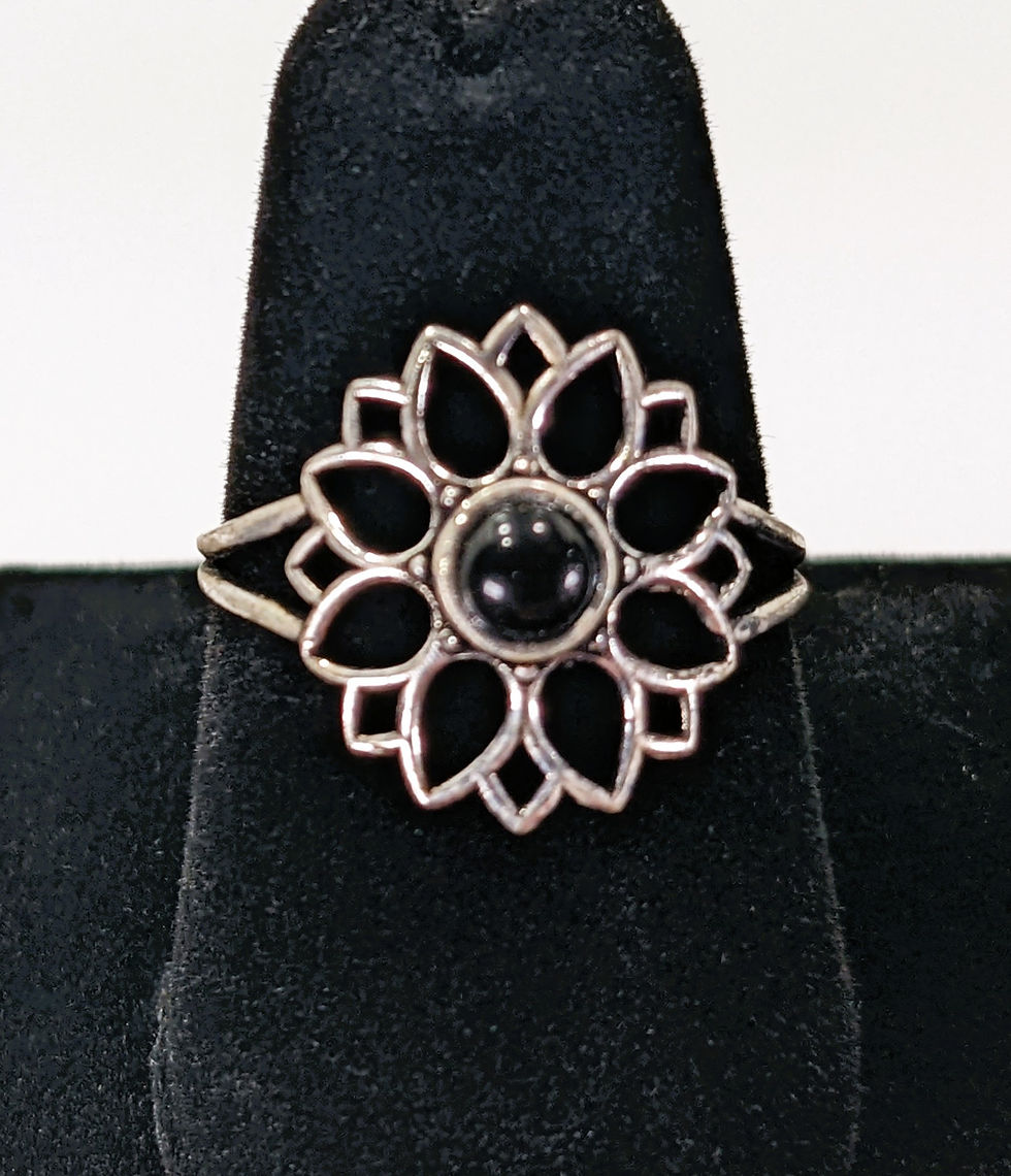 Thumbnail: Gemstone Rings in SS plating with lotus or flower designs